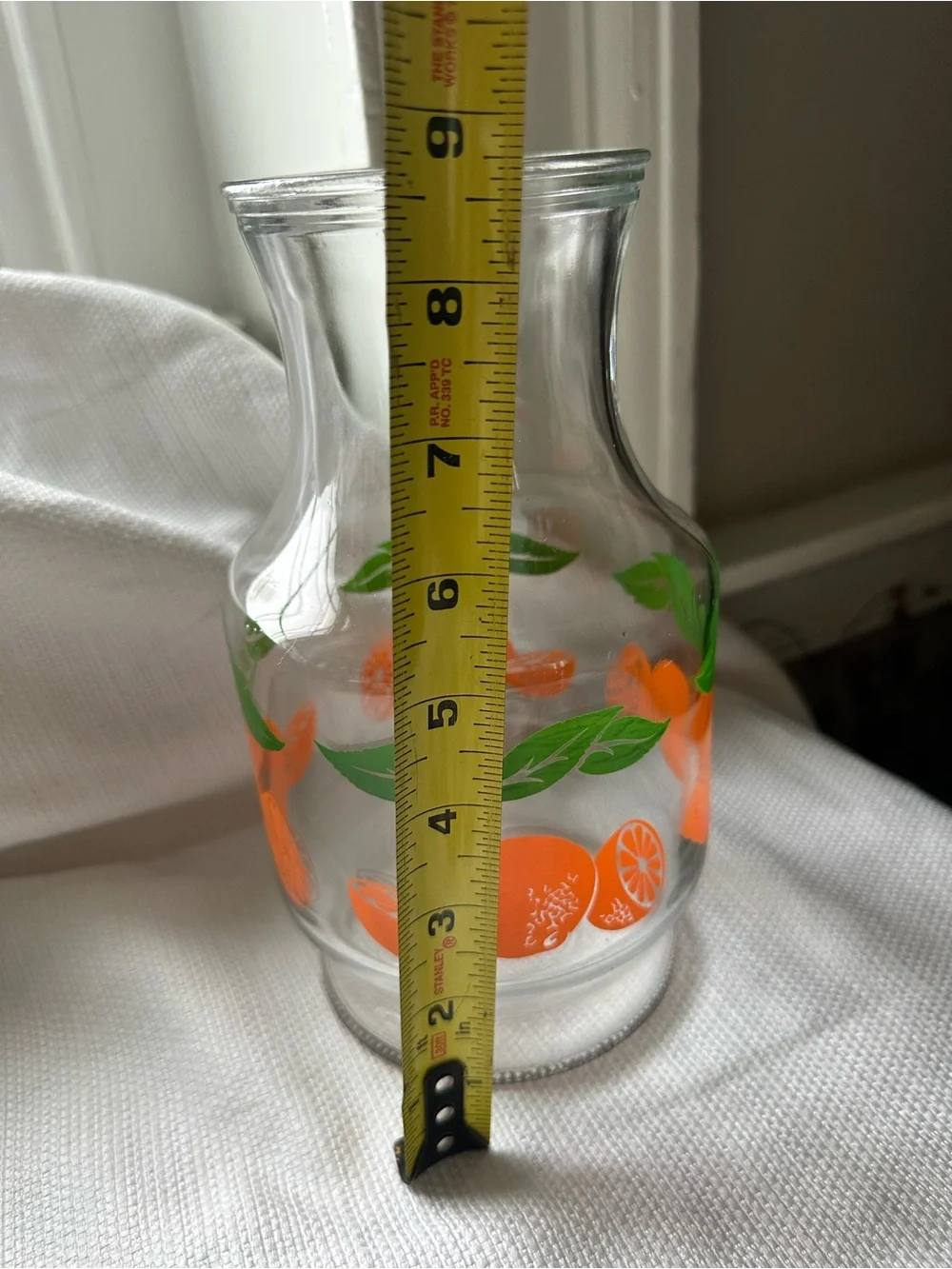 VTG Anchor Hocking Orange Juice Carafe Pitcher W 5 Juice Glasses Retro 70s EUC